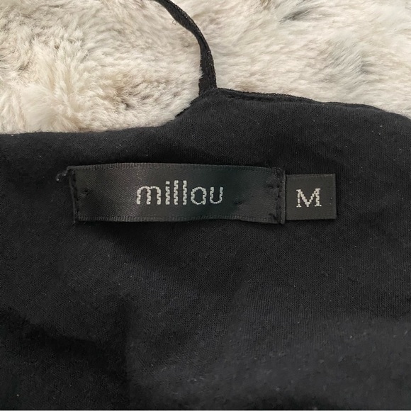 Millau Black Lace Embroidered Low Cut Back Boho Dress Size M - Picture 11 of 12